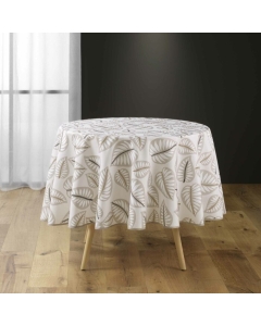Nappe ronde (0) 180 cm polyester imprime alma Naturel