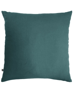 Taie d'oreiller en double gaze de coton – 60 x 60 cm – Gaïa Bleu canard