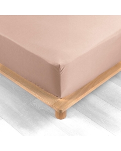 Drap housse 2 personnes 140 x 190 cm bonnet 30 cm percale de coton 78 fils Nude