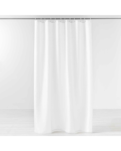 Rideau de douche+crochets 180 x 200 cm polyester uni yaline Blanc