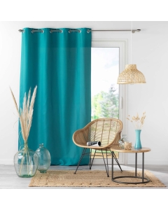 Lot de 4 Rideaux à Œillets - 140 x 260 cm - Microfibre Légère - Bleu Absolu