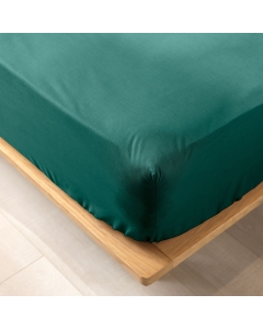 Drap housse King size 180 x 200 x 30 cm coton bio 57 fils Biolina Emeraude