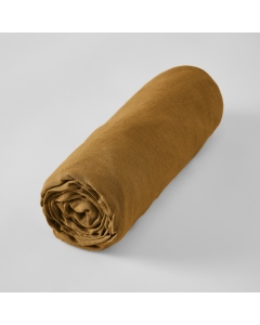 Drap housse 180 x 200 cm – Lin lavé Soline Caramel - Bonnet 30 cm