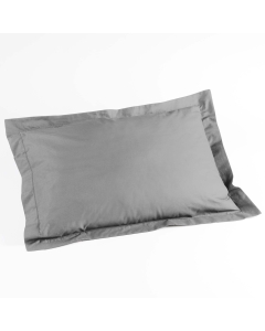 Taie d'oreiller volant plat 50 x 70 cm uni 57 fils lina  +point bourdon Galet