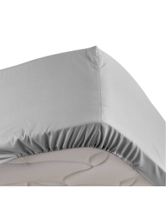 Drap housse gris 180 x 200 cm en percale bonnet de 30 cm