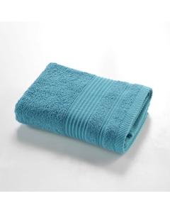 Serviette de toilette 50 x 90 cm eponge unie tendresse Bleu Paon