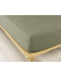 Drap housse flanelle chaude 160 x 200 cm Bonnet 30 cm Candice Kaki
