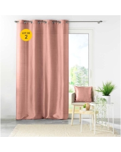 Lot de 2 rideaux effet soie 140 x 240 cm Shana Rose poudré