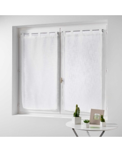 Paire droite passants 2 x 60 x 120 cm effet lin tisse haltona Blanc