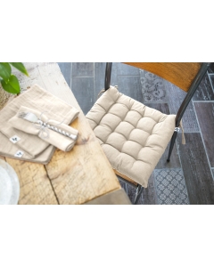 Assise matelassée 38 x 38 cm coton uni kala grège Beige