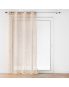 Voilage a oeillets 140 x 240 cm voile sable imprime metallise louxor Beige