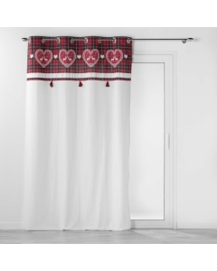Rideau a oeillets 140 x 240 cm en coton imprimé heidi Blanc