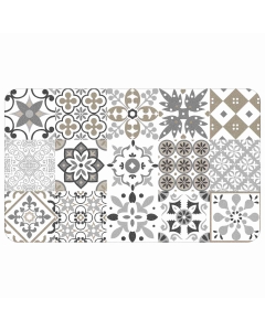 Tapis deco rectangle 45 x 75 cm mousse imprimee salou Naturel
