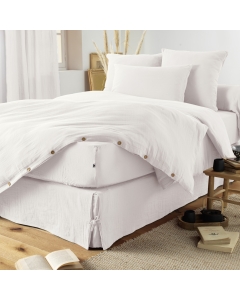 Cache-sommier gaze de coton 90 x 190 cm GaiaBlanc