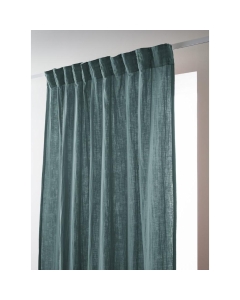 Rideau Galon Fronceur 140 x 240 cm – Double Gaze de Coton Gaïa Bleu Canard