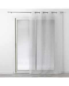 Voilage à oeillets 140 x 240 cm luminette fils metallises dixie Blanc/argent