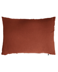 Taie d'oreiller en double gaze de coton – 50 x 70 cm – Terracotta