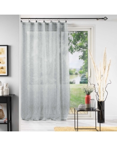 Voilage effet lin à anneaux 140 x 240 cm Linka Gris clair