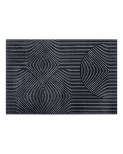 Tapis rectangle 140 x 200 cm viscose relief Géode - Anthracite