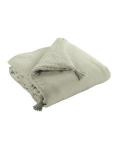 Bout de lit gaze de coton 90 x 220 cm Vert d'eau