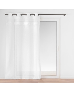 Voilage a oeillets 140 x 240 cm voile sablé + franges Frangina