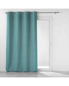 Rideau a oeillets 140 x 260 cm jacquard chenille Mariella Petrole
