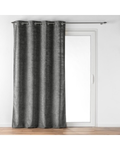 Rideau a oeillets 140 x 260 cm velours à relief Verra Anthracite