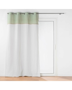 Voilage a oeillets 140 x 240 cm voile sablé + jute Janara Sauge