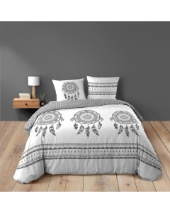Housse de couette 260 x 240 cm coton 42 fils + 2 taies Indian dream