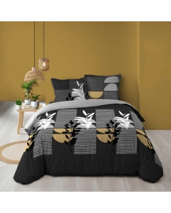 Housse de couette 260 x 240 cm coton 57 fils + 2 taies Asior