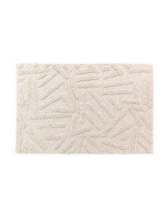 Tapis rectangle 60 x 90 cm coton/polyester tufte Athena Naturel