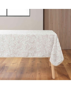 Nappe rectangle 145 x 240 cm polyester imprime metallise leya Sans