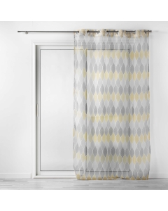Voilage a oeillets 140 x 240 cm voile imprimé Winter green Jaune
