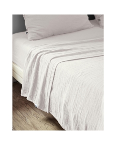 Drap plat 270 x 300 cm Double gaze de coton luxe Gaïa Blanc