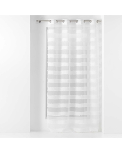 Voilage a oeillets 140 x 260 cm voile sablé fils coupés Lalina Blanc