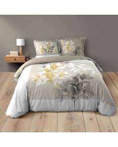 Housse de couette 260 x 240 cm coton 42 fils + 2 taies Enora