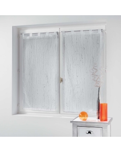 Paire droite passants 2 x 45 x 90 cm voile sable applique filiane Blanc