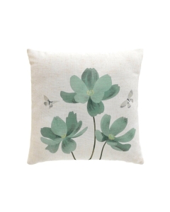 Coussin dehoussable compresse 45 x 45 cm polyester/lin imp. palmiflore des place Sans