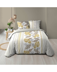 Housse de couette 240 x 220 cm coton 57 fils + 2 taies Moana