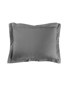 Taie d'oreiller 50 x 70 cm uni 57 fils lina  +point bourdon Anthracite