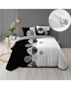 Pack parure de couette 220 x 240 cm Stormi + drap housse (140) Blanc