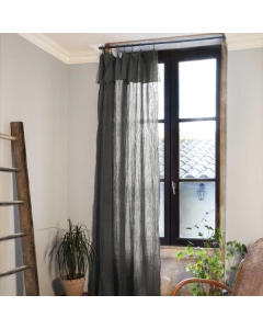 Rideau ajustable + 8 anneaux pince gaze de coton 140 x 300 cm granit Anthracite