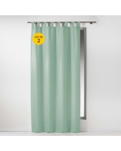 Lot de 2 Rideaux à passant 140 x 260 cm Essentiel Sauge