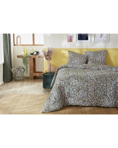 Couette imprimée 260 x 240 cm + 2 taies d'oreiller 60 x 60 cm - Coton imprimé Myosotis