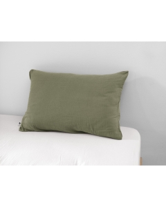Taie d'oreiller en double gaze de coton – 50 x 70 cm – Romarin
