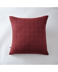 Taie d'oreiller gaze de coton tissée  60 x 60 cm Gaia Match Lie de vin