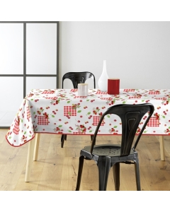 Nappe rectangle 140 x 240 cm pvc imprimé Cerise