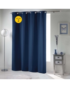 Lot de 2  Rideaux occultant spécial petites fenêtres 135 x 180 cm occult Navy