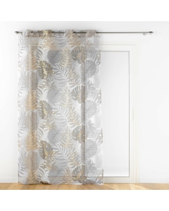 Voilage a oeillets 140 x 240 cm voile sable imprime metallise mogador Sans