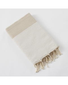 fouta avec franges 100 x 200 cm coton tissé teint marin ficelle